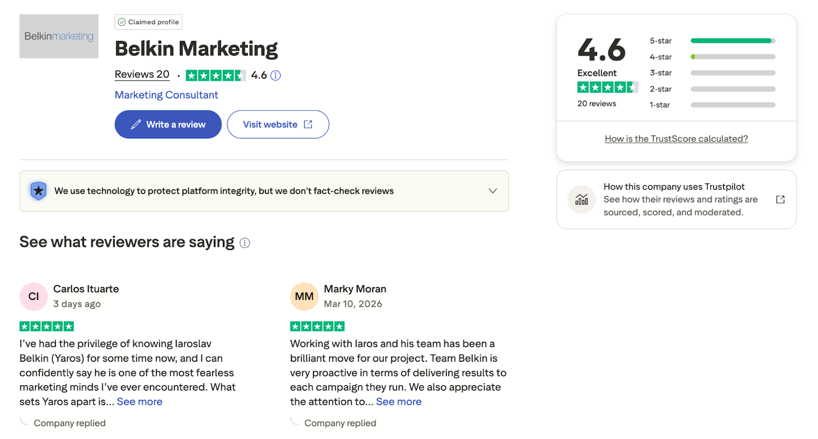 belkin-marketing-fake-reviews-trustpilot